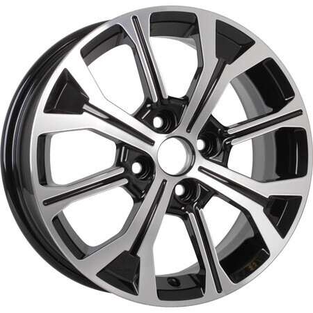 Диск Kdw Kd1549 15x6 4x100 ET50 DIA60.1 BLACK_FRONT_POLISHED